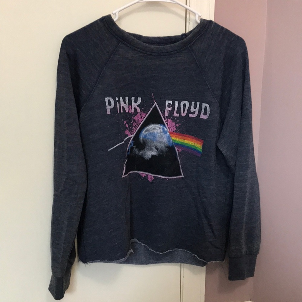 Pink Floyd distressed crop top